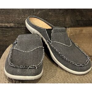 Spenco Siesta Gray  Arch Support Slip-On  Canvas Cork Mules Womens Size US 10